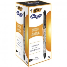 BIC CEL1010266 bolígrafo de gel Bolígrafo de gel con tapa Fino Negro 30 pieza(s)