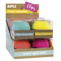 APLI 16905 dispensador de clips Azul, Fucsia, Naranja, Amarillo