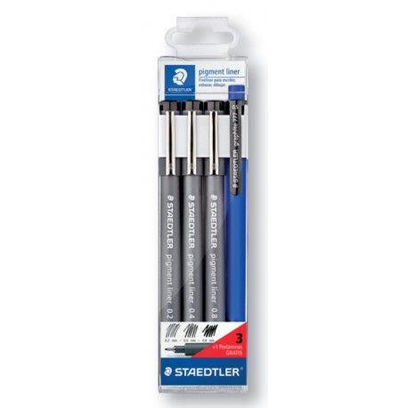 Staedtler 308 S1WP3 marcador 3 pieza(s) Negro, Gris