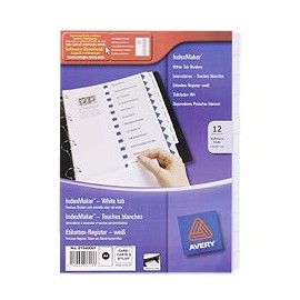 Avery IndexMaker Dividers divisor Blanco 12 pieza(s)