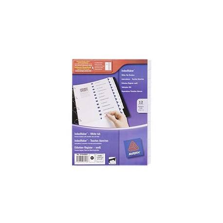 Avery IndexMaker Dividers divisor Blanco 12 pieza(s)