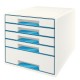 Leitz Wow Cube archivador organizador Caucho Azul, Blanco