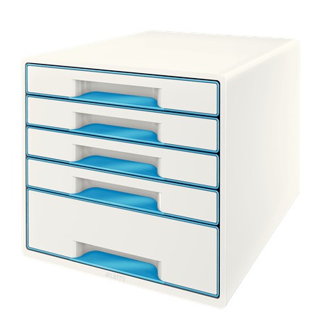 Leitz Wow Cube archivador organizador Caucho Azul, Blanco