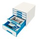 Leitz Wow Cube archivador organizador Caucho Azul, Blanco