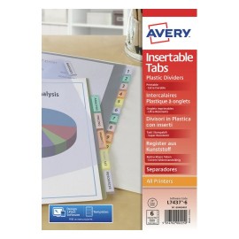 Avery 05614501 divisor Polipropileno (PP) Colores surtidos 12 pieza(s)