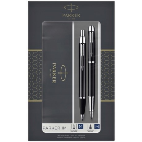 Parker 2093215 juego de bolígrafos Negro, Plata 2 pieza(s)