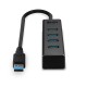 Lindy 43324 hub de interfaz USB 3.2 Gen 1 (3.1 Gen 1) Type-A 5000 Mbit/s Negro