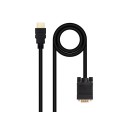 CONVERSOR HDMI A VGA 1.8 M NEGRO NANOCABLE