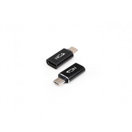 ADAPTADOR MICRO USB A USB-C B/M - USB-C/H NEGRO NANOCABLE