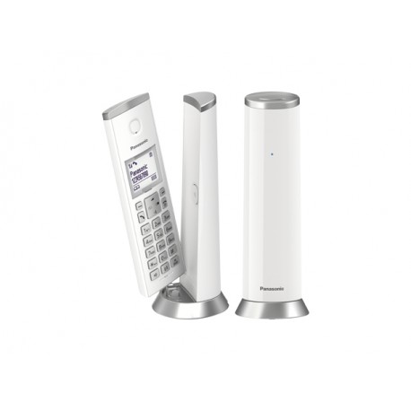 Panasonic KX-TGK212SP Teléfono DECT Identificador de llamadas Plata, Blanco