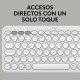 Logitech Pebble Keys 2 K380s teclado RF Wireless + Bluetooth QWERTY Español Blanco