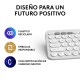 Logitech Pebble Keys 2 K380s teclado RF Wireless + Bluetooth QWERTY Español Blanco