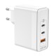 AISENS Cargador Gan 100W, 2xUSB-C PD3.0 QC4.0 QC5.0, 1xUSB-A QC3.0, Blanco