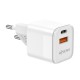 AISENS Cargador Gan 20W, 1xUSB-C PD3.0 QC4.0, 1xUSB-A QC3.0, Blanco