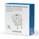 AISENS Cargador Gan 20W, 1xUSB-C PD3.0 QC4.0, 1xUSB-A QC3.0, Blanco