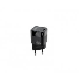 CARGADOR PARED USB-C/PD 20W LIGHT LED NEGRO TOOQ