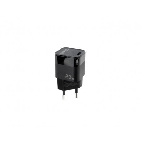 CARGADOR PARED USB-C/PD 20W LIGHT LED NEGRO TOOQ