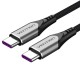 Vention Cable USB 2.0 Tipo-C 5A 100W TAEHF/ USB Tipo-C Macho - USB Tipo-C Macho/ 1m/ Gris