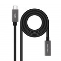 Nanocable Cable Prolongador USB-C 3.2 Gen2x2 20Gbps 3A, 4K/60Hz, USB-C/M-USB-C/H, Negro, 1.5 m