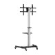 AISENS Floor Stand with Wheel, DVD Tray for Monitor/TV 50Kg from 37-86, Black-Silver