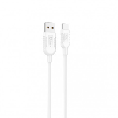 Cable qcharx athens usb a tipo c 3a - 1 m - pvc blanco