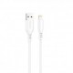 Cable qcharx tokyo usb a lightning 3a - 1 m - silicona blanco tacto suave