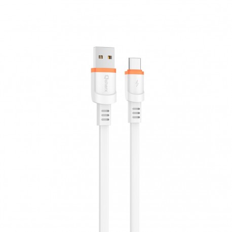 Cable qcharx rome usb a tipo c 3a - 1 m - pvc plano blanco