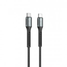 Cable qcharx prague tipo c a tipo c 3a 60w - 1 m - aleación de aluminio negro cordón de tela suave