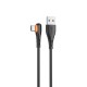 Cable qcharx london usb a tipo c 3a - 1 m - pvc negro acodado