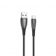 Cable qcharx berlin usb a tipo c 3a - 1 m - zinc negro cordon grueso tacto suave