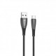 Cable qcharx berlin usb a tipo c 3a - 1 m - zinc negro cordon grueso tacto suave