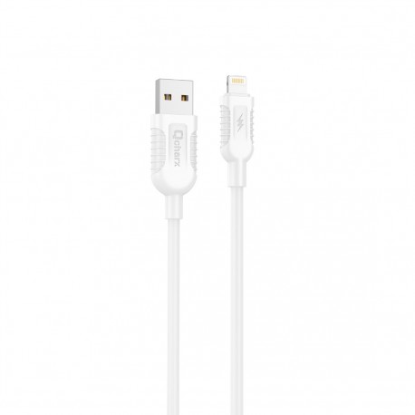 Cable qcharx athens usb a lightning 3a - 1 m - pvc blanco