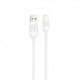 Cable qcharx athens usb a lightning 3a - 1 m - pvc blanco