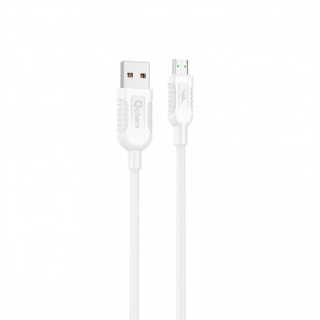 Cable qcharx athens usb a micro 3a - 1 m - pvc blanco