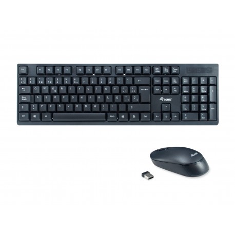 Equip 245221 teclado Ratón incluido RF inalámbrico QWERTY Español Negro