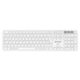 Teclado inalámbrico multidispositivo phoenix k300 blueooth dual y 2.4ghz blanco