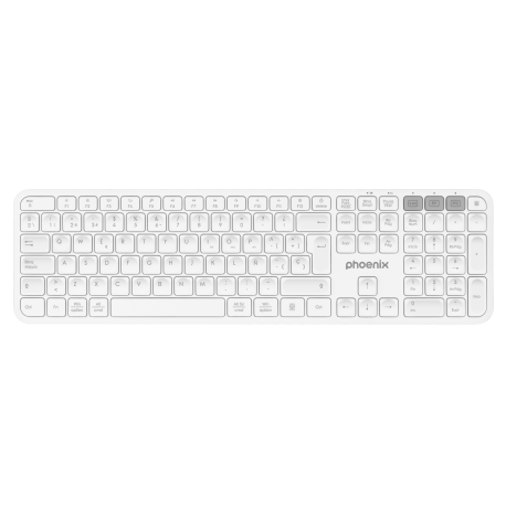 Teclado inalámbrico multidispositivo phoenix k300 blueooth dual y 2.4ghz blanco