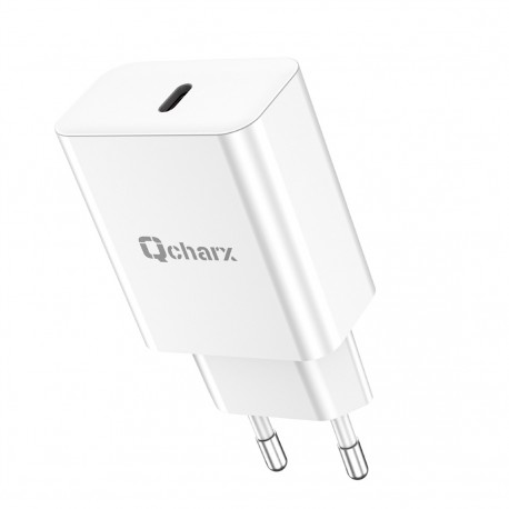 Cargador qcharx chronos 3a 20w  puerto tipo c blanco