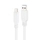 Nanocable Cable USB 3.1, Gen2 10 Gbps 3A, tipo USB-C/M-A/M, Blanco, 1 m