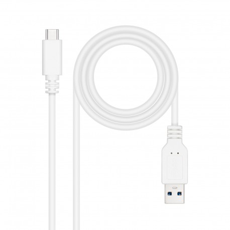 Nanocable Cable USB 3.1, Gen2 10 Gbps 3A, tipo USB-C/M-A/M, Blanco, 1.5 m