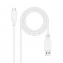 Nanocable Cable USB 3.1, Gen2 10 Gbps 3A, tipo USB-C/M-A/M, Blanco, 0.5 m