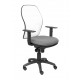 Silla  Jorquera malla blanca asiento gris claro