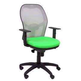 Silla Jorquera malla gris asiento bali verde pistacho