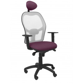 Silla Jorquera malla gris asiento bali morado con cabecero fijo