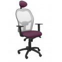 Silla Jorquera malla gris asiento bali morado con cabecero fijo