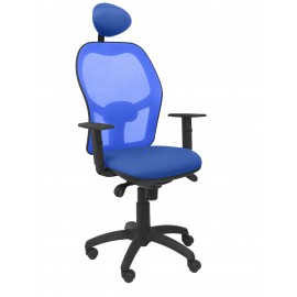 Silla Jorquera malla azul asiento bali azul con cabecero fijo