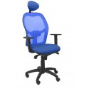 Silla Jorquera malla azul asiento bali azul con cabecero fijo