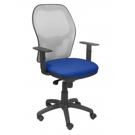 Silla Jorquera malla gris asiento bali azul