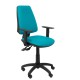 Silla Elche sincro similpiel verde con brazo regulable