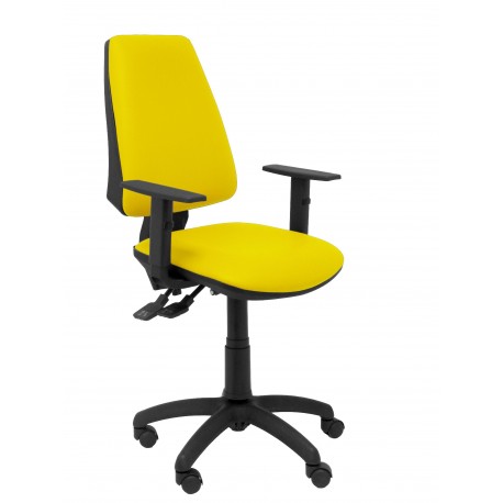 Silla Elche sincro similpiel amarillo con brazo regulable